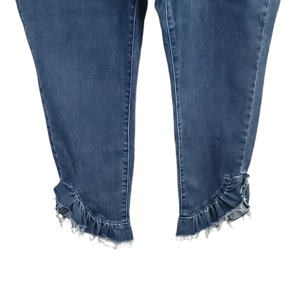 Lane Bryant Mid Rise Super Stretch Skinny Jeans w Petaled Distressed Hem Size 16 - Picture 3 of 10